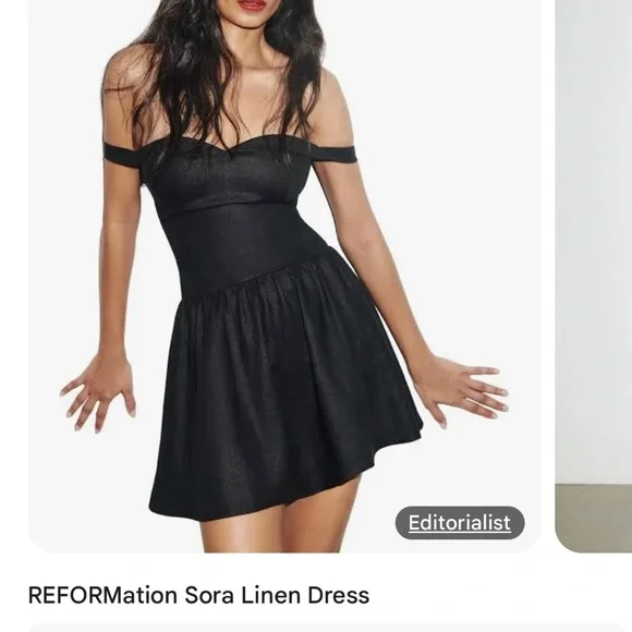 Reformation Black Linen Dress NWT - Picture 1 of 9